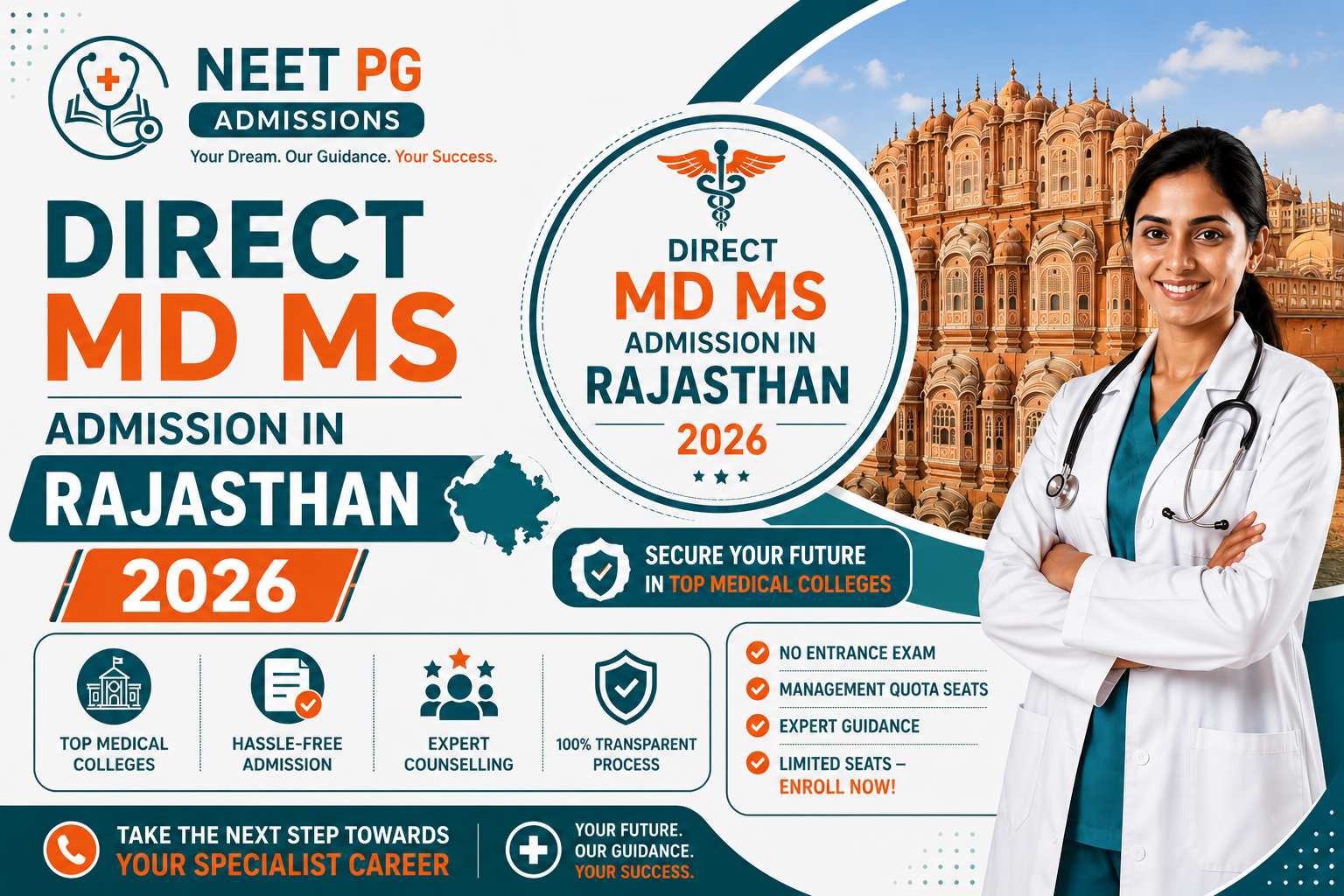 Direct MD MS Admission in Rajasthan 2026