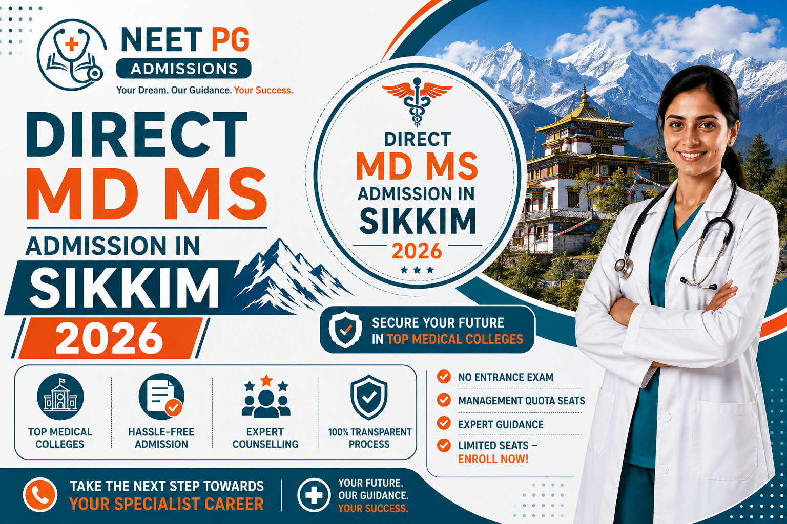Direct MD MS Admission in Sikkim 2026